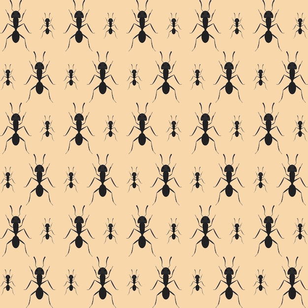 Vector illustration of black ant seamless pattern background