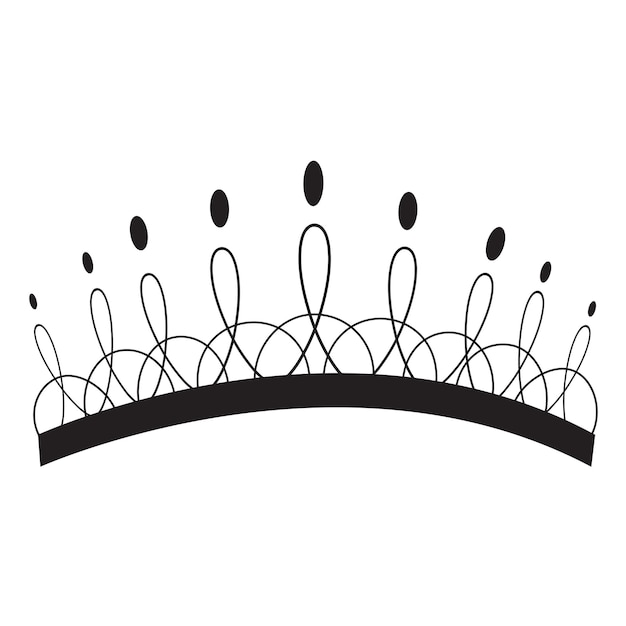 Vector vector illustration of black crown silhouette emblem and royal symbol