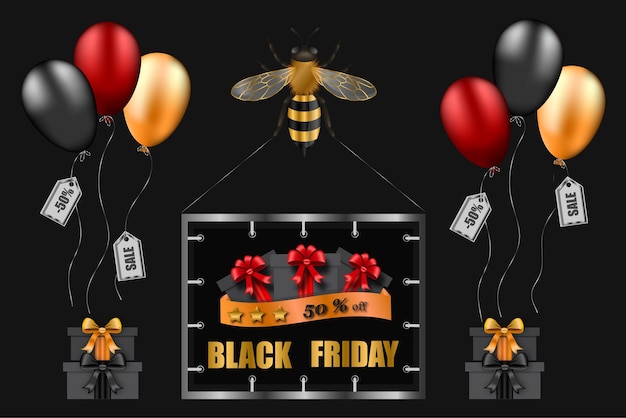 Vector illustration. Black Friday. Poster (banner)