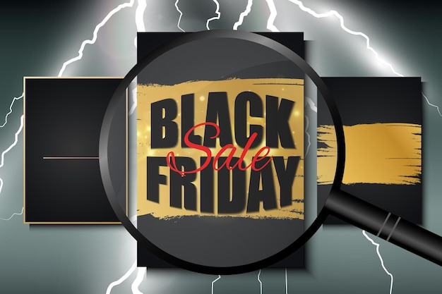 Vector vector illustration of black friday sale banner on background