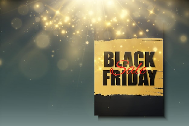 Vector illustration of black friday sale banner on red background