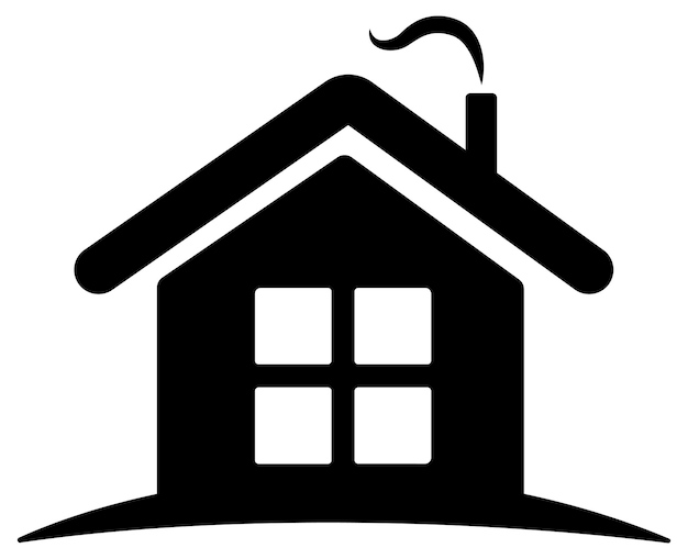 vector illustration of a black house on a transparent background