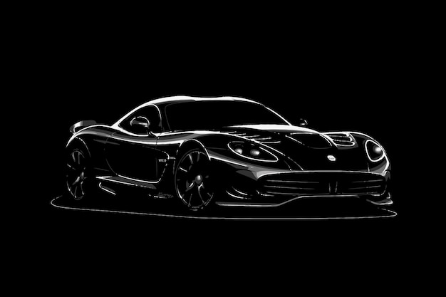 Vector vector illustration of a black luxury car with detailed surface textures dynamic black sports car ve