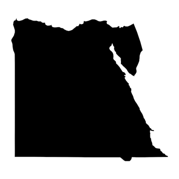 Premium Vector | Vector illustration of the black map of egypt on white