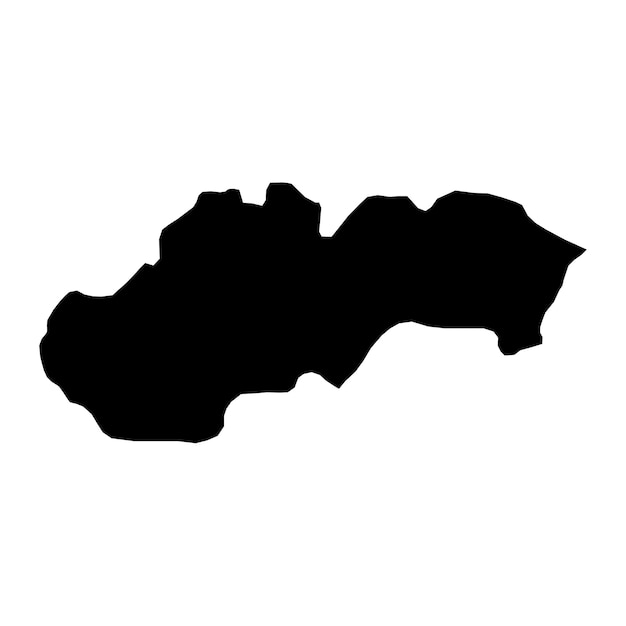 Vector Illustration of the Black Map of Slovakia on White Background