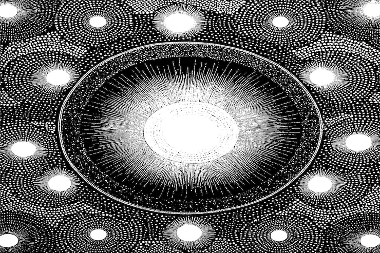 Vector vector illustration of black overlay monochrome abstract art design texture on white background