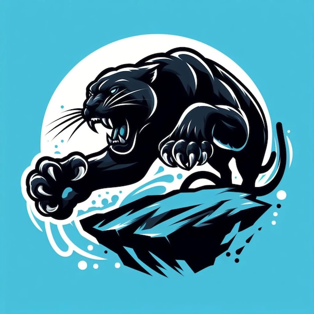 vector illustration of a black panther