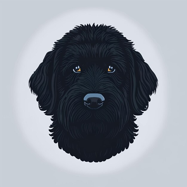 Vector vector illustration of black russian terrier head