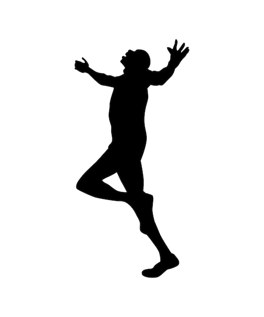 Vector vector illustration of black silhouettes athlete