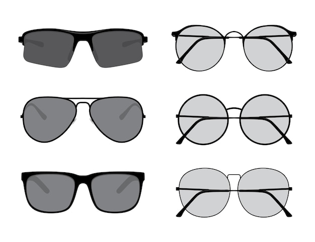 Vector vector illustration of black sunglasses