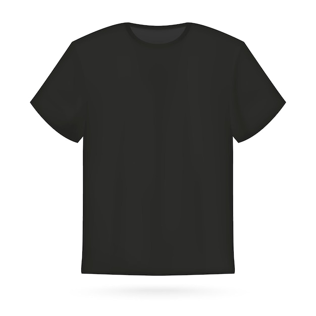 Vector illustration of black t-shirt.