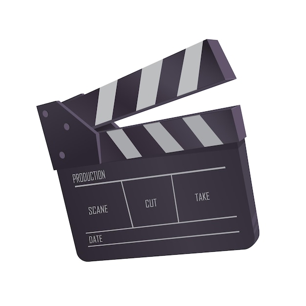 vector illustration black white film clapper