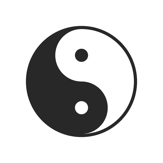 Vector illustration of black and white yin and yang logo symbol.