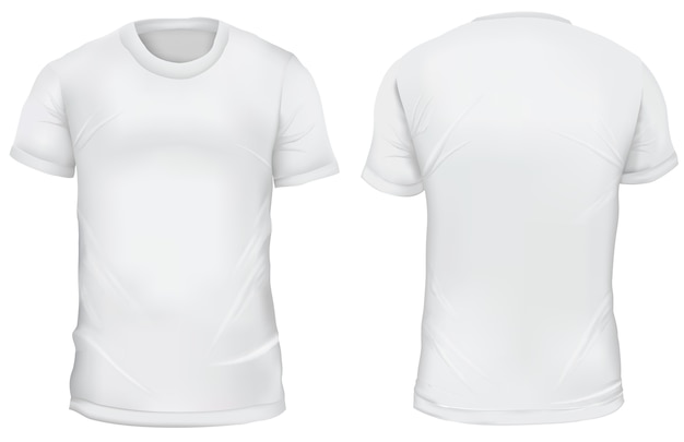 Premium Vector  Vector illustration. blank t-shirt front and back views.  isolated on white