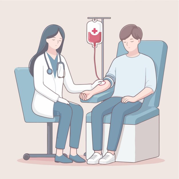 Vector vector illustration of a blood donation