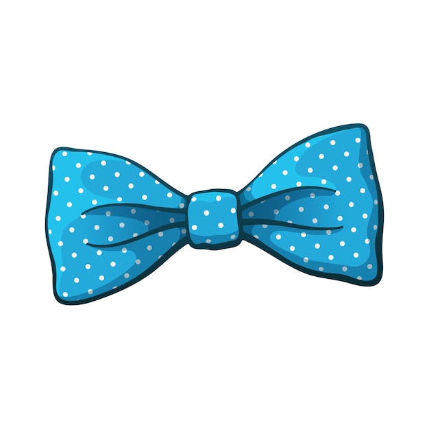 Premium Vector | Vector illustration blue bow tie with polka dot print ...