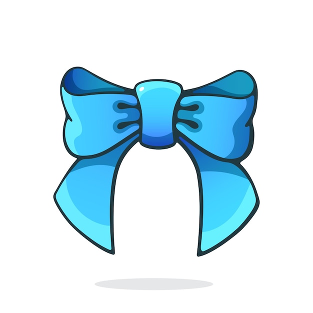 Векторная иллюстрация голубая лента с бантом украшение для волос для девочек клипарт