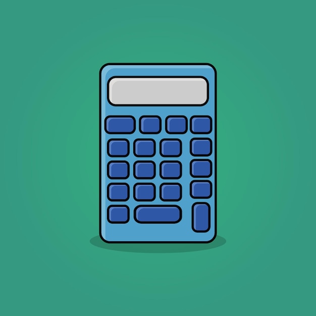 Vector illustration of blue calculator icon