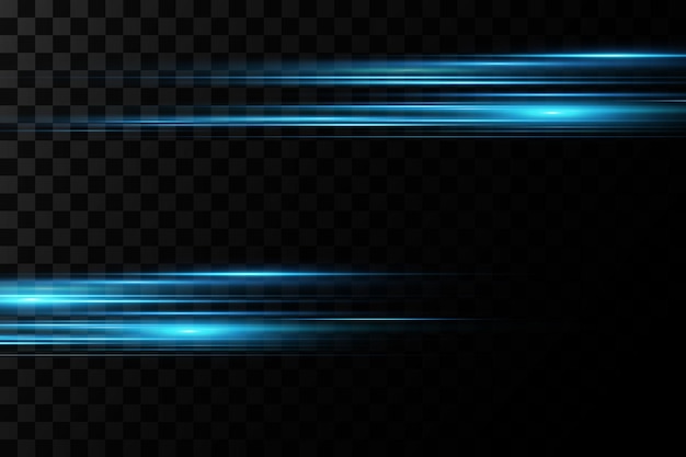 Векторная иллюстрация синего цвета Световой эффект Абстрактные лазерные лучи света Хаотические неоновые лучи
