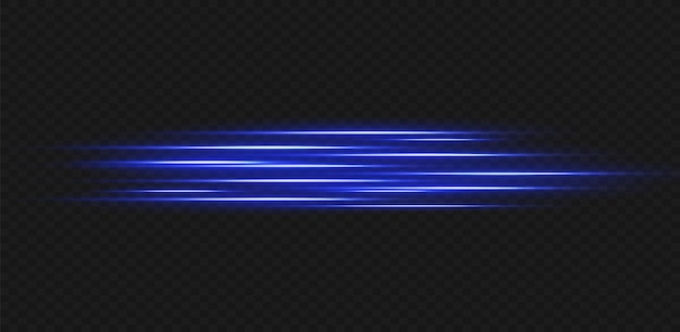 Vector illustration in blue color. Set of light effects. Glare and flash.