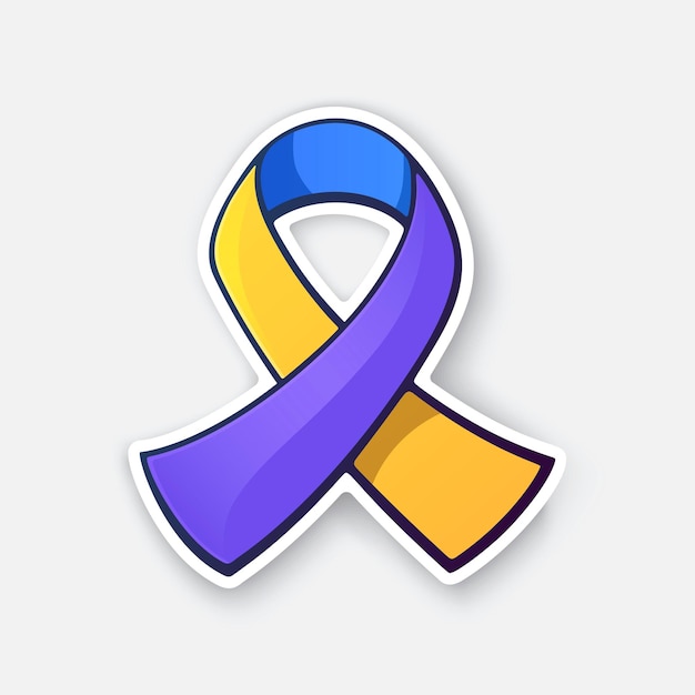 Vector vector illustration blue marigold and purple color ribbon symbol of bladder cancer awareness