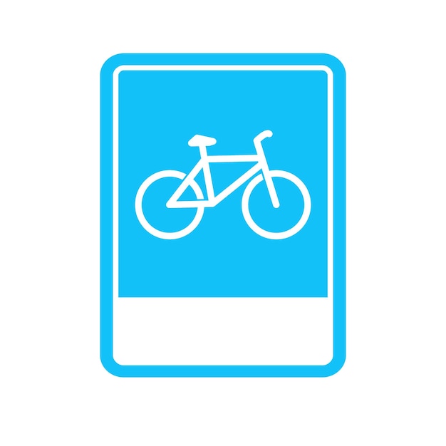 Vector vector illustration of blue road signs, bicycle parking.
