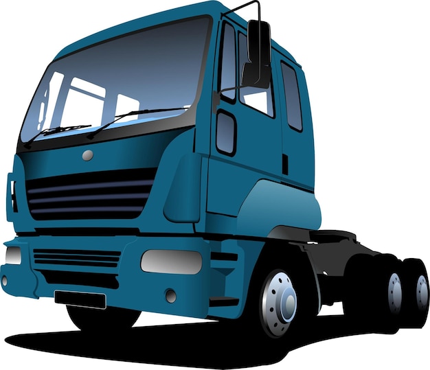 Vector illustration of blue truck