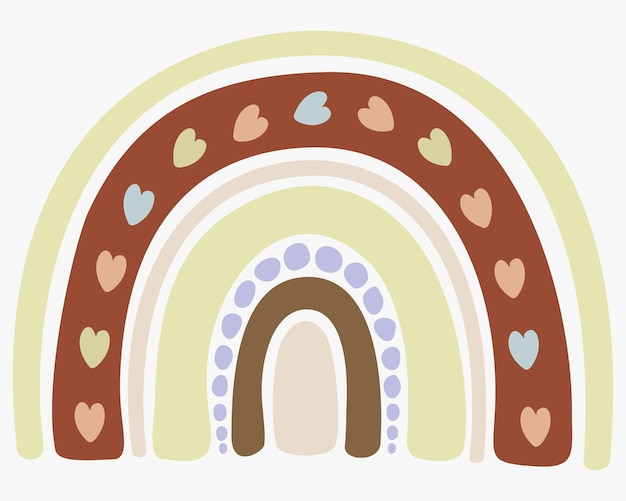 vector illustration of boho rainbow. isolated on light background.