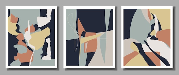 Vector illustration Boho style A set of abstract posters