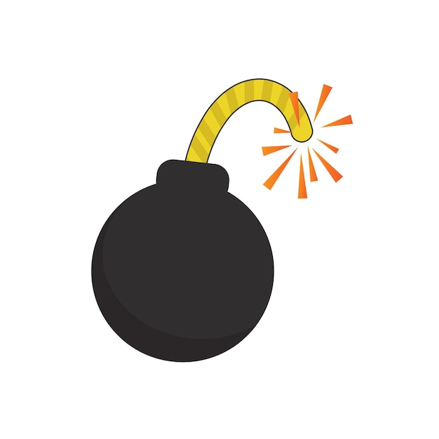 Vector illustration of a bomb with a shadow.