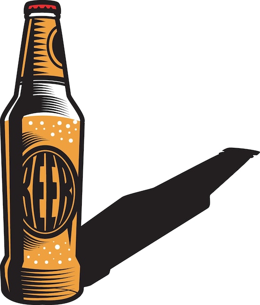 Vector Illustration Of A Bottle Of Beer Food Illustration