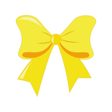 Yellow bow with ribbon isolated on white background Large size of emoji  16887613 Vector Art at Vecteezy