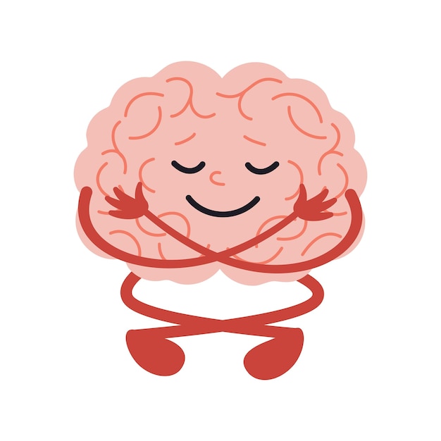 Vector vector illustration of brain character