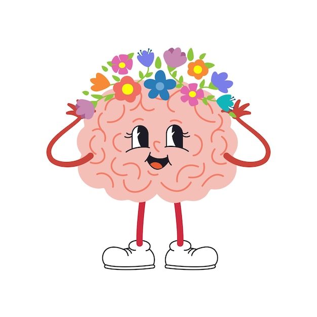 Vector illustration of brain character