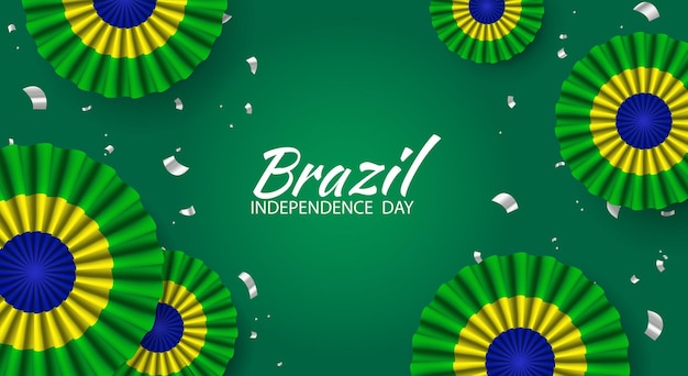 Vector Illustration of Brazil Independence Day Celebration banner Cockade