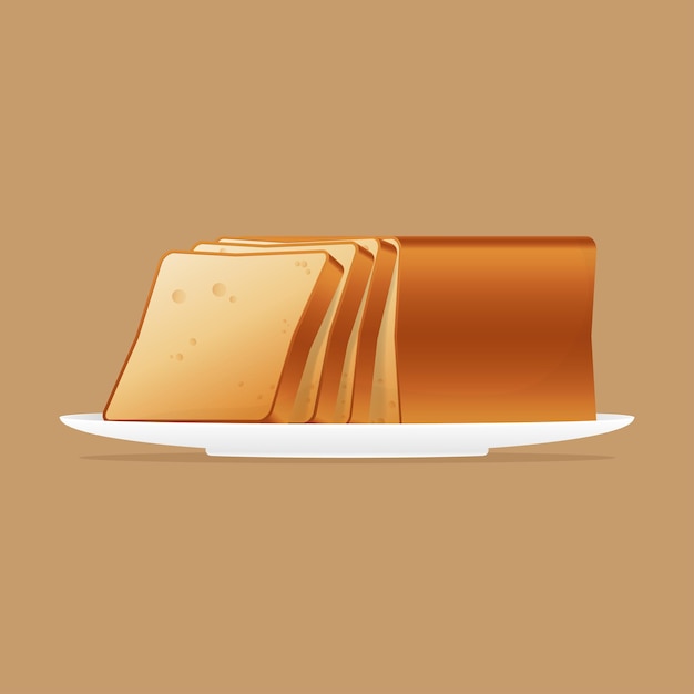 Vector illustration of bread on a plate