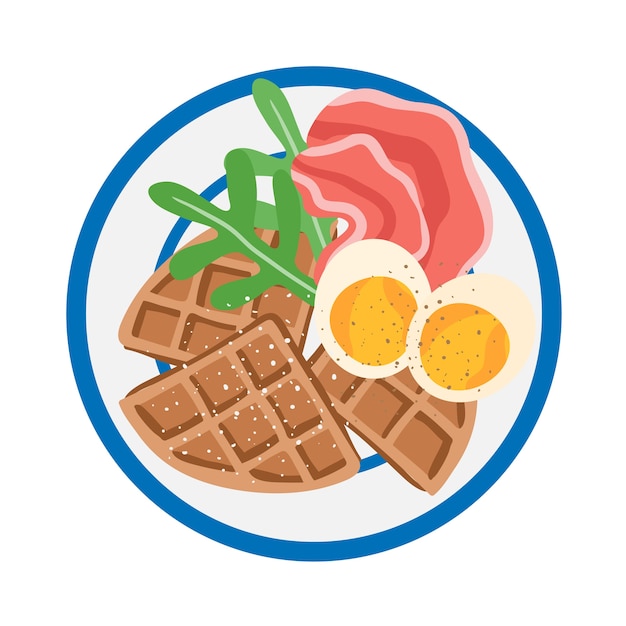 Vector illustration of breakfast food.