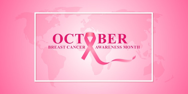 Vector illustration of Breast Cancer Awareness Month banner