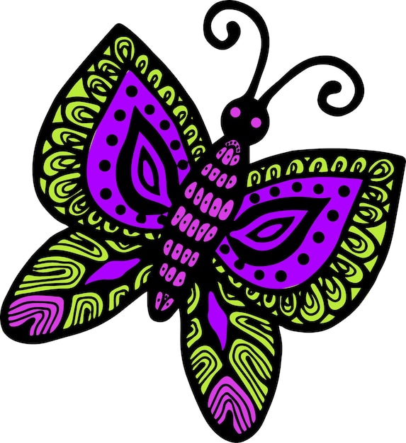 Векторная иллюстрация яркой бабочки на белом фоне, векторная бабочка, идея логотипа