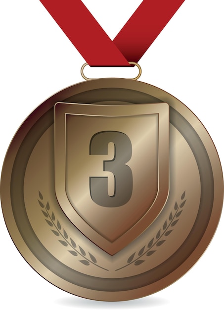 Vector Illustration Of A Bronze Medal Isolated On Transparent Background