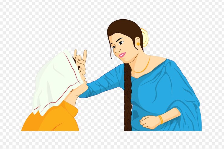 वेक्टर vector illustration of brother and sister celebrating raksha bandhan on transparent background