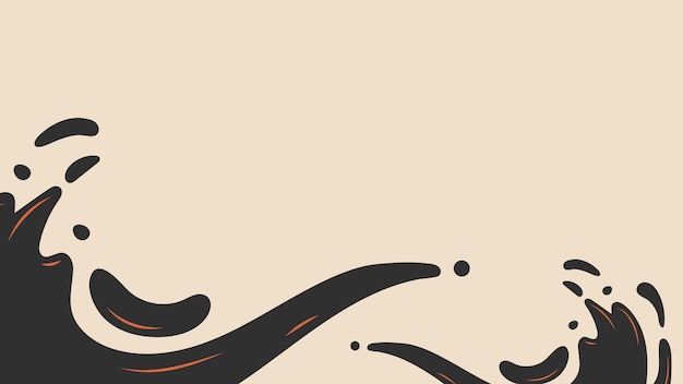 Vector illustration of a brown background with a splash of liquid in the corner
