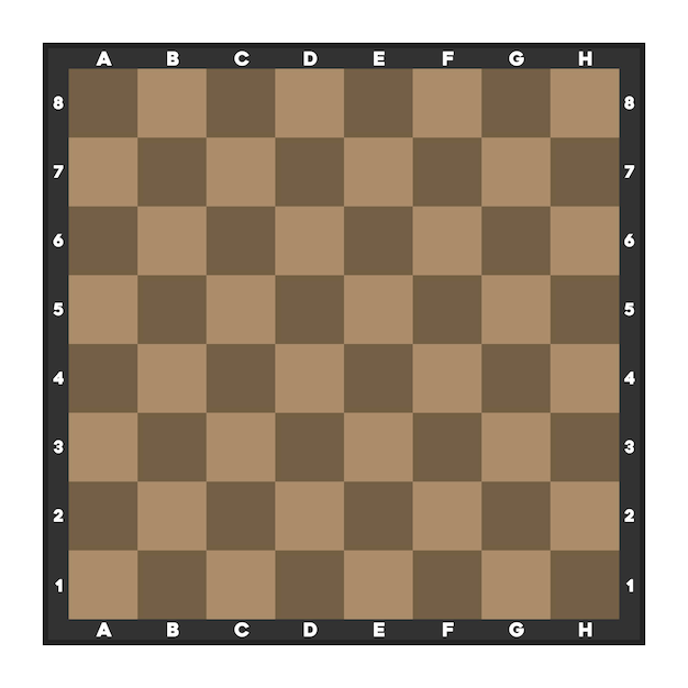 Vector illustration. Brown chess board for playing chess