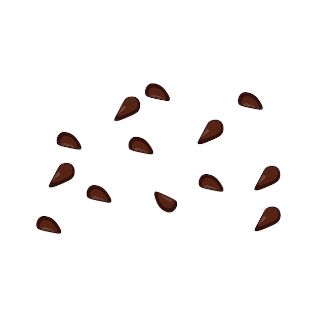 Vector illustration of brown watermelon seeds