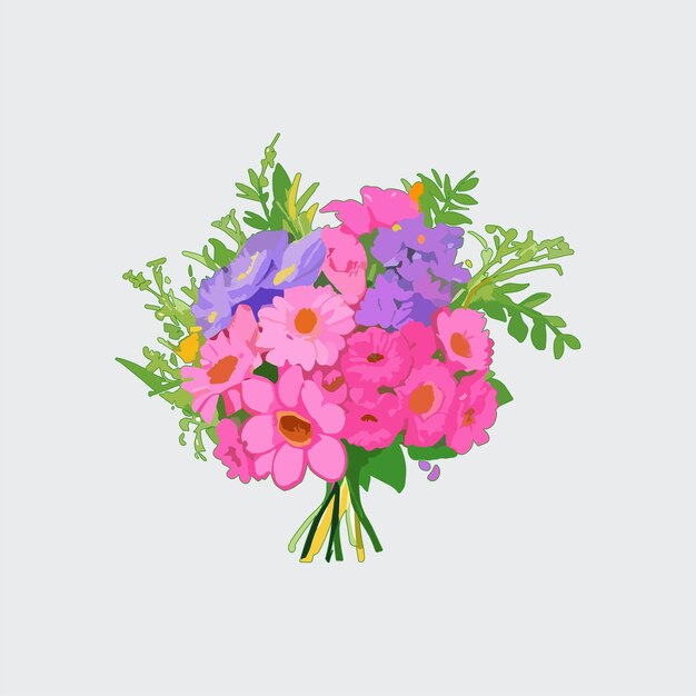 Vector illustration of bucket flower