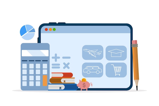 vector illustration of Budget or financial control and personal budget concept