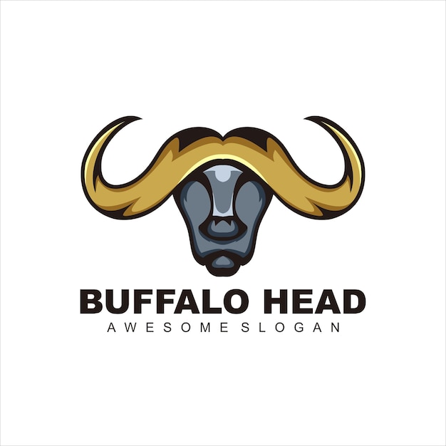 Vector vector illustration buffalo head mascot style