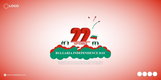 Vettore illustrazione vettoriale del modello di feed della storia dei social media del giorno dell'indipendenza della bulgaria