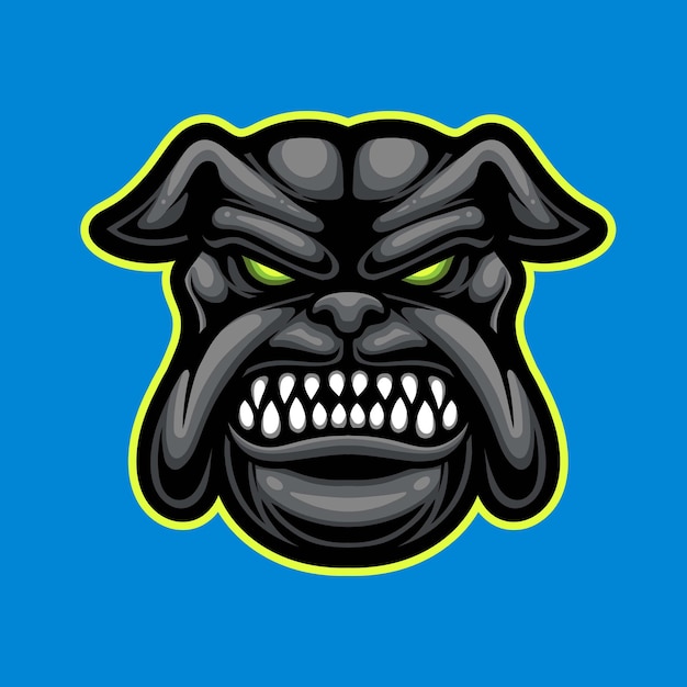 Vector illustration of bulldog head mascot for esport and sport logo
