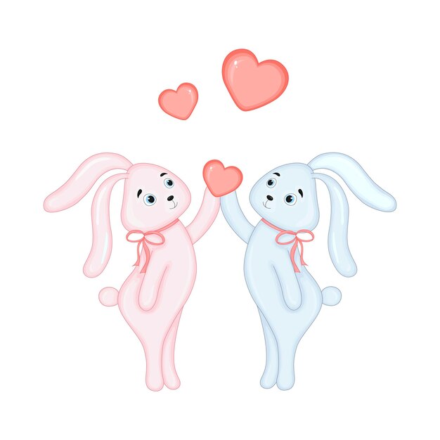 Vector illustration of a bunny for valentine's day.